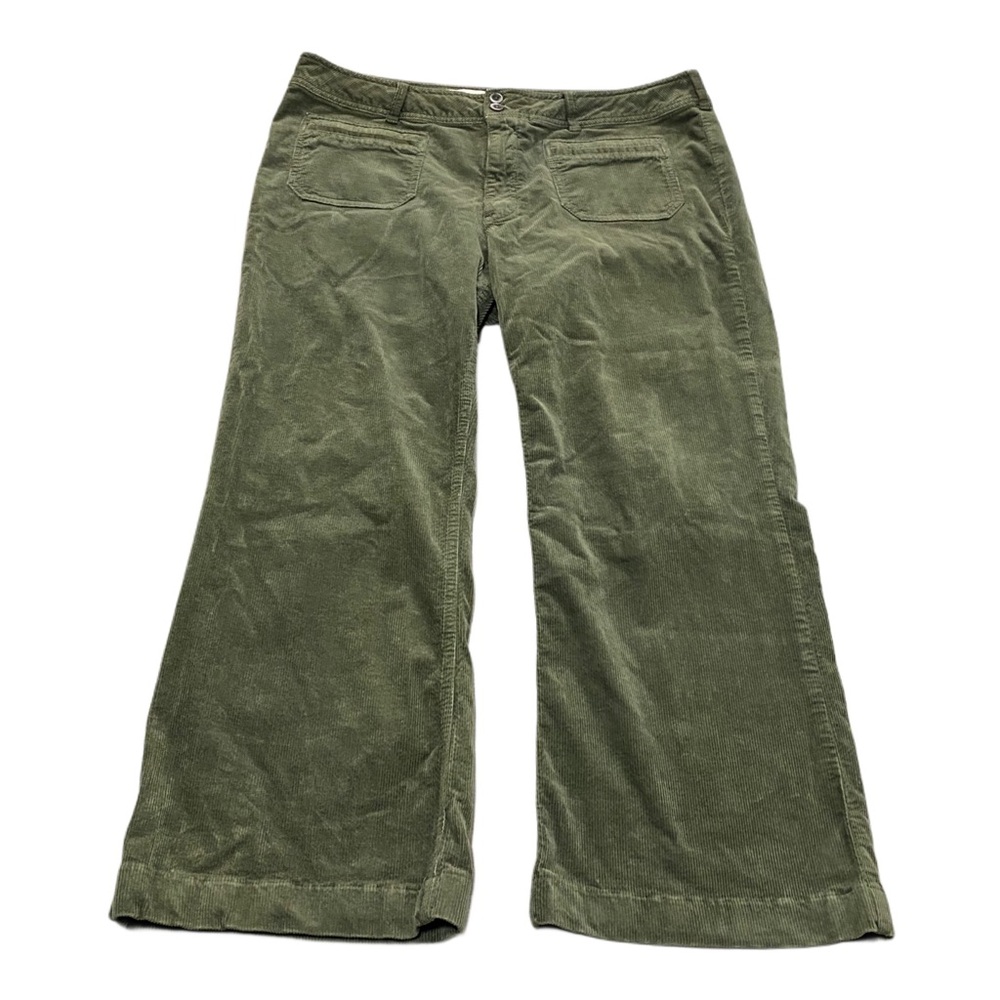 Anthropologie Plus Size Pilcro Green Corduroy Trouser Bootcut Crop Pant 16w